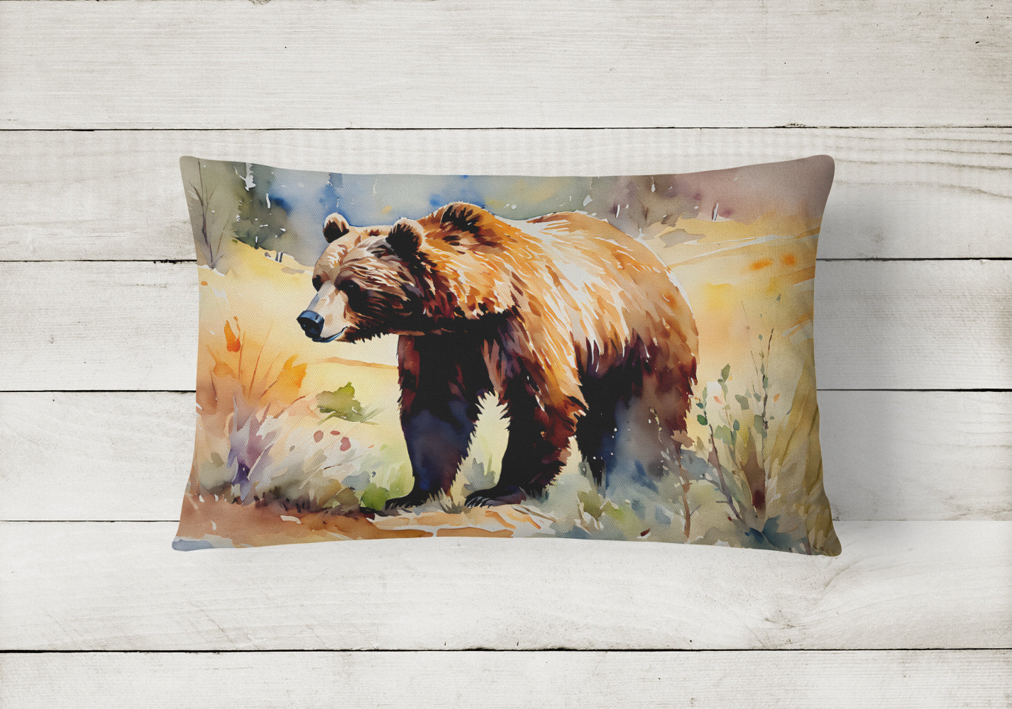 Grizzly Bear Throw Pillow-1
