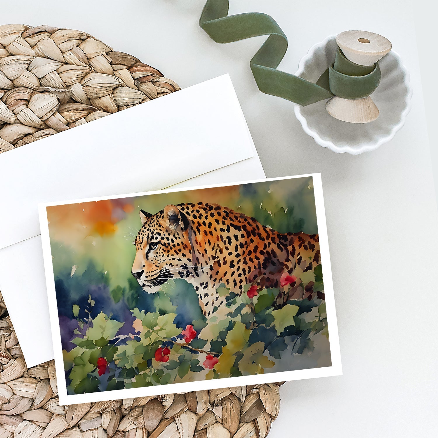 Leopard Greeting Cards Pack of 8-1