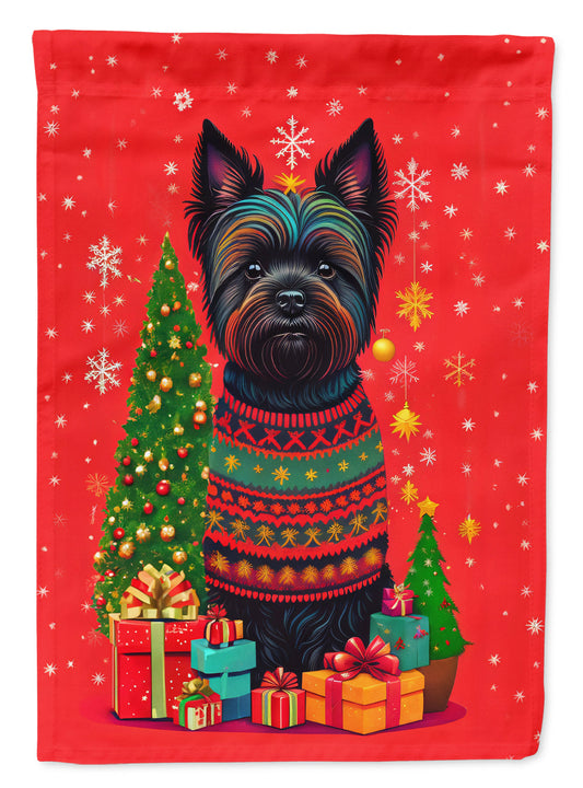 Black Cairn Terrier Holiday Christmas House Flag-0