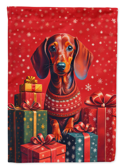 Dachshund Holiday Christmas Garden Flag-0