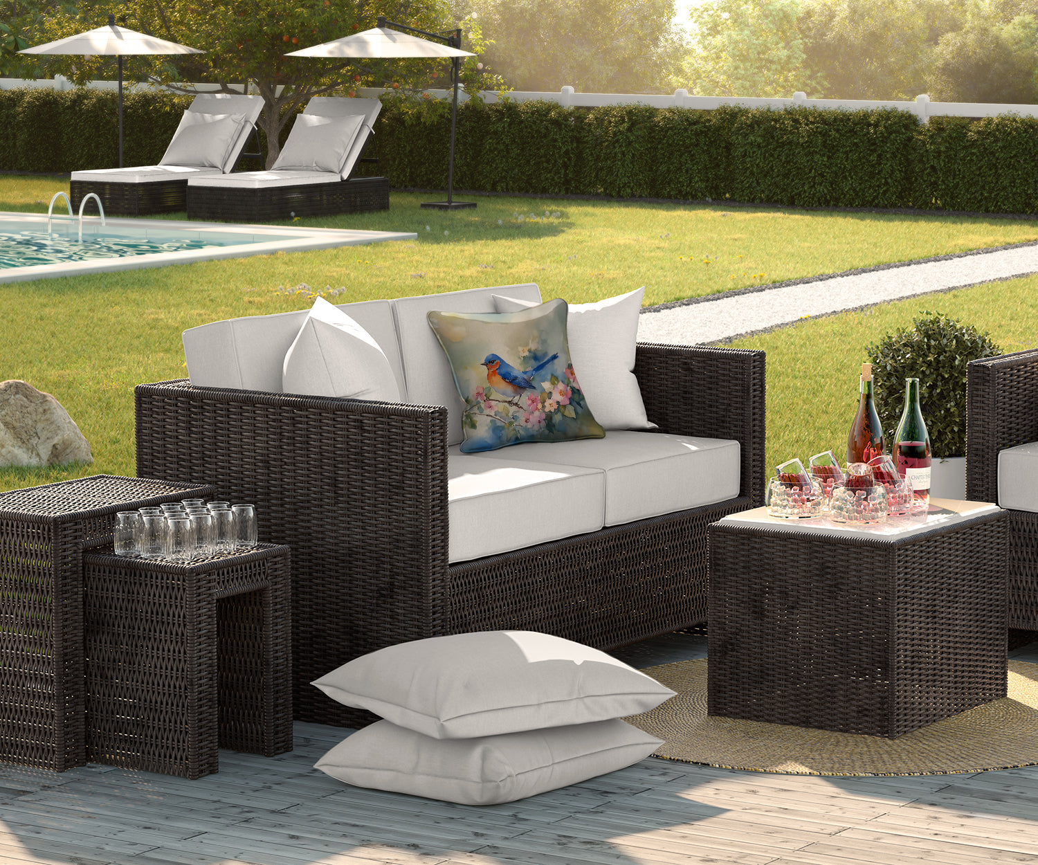 Bluebird Throw Pillow-2