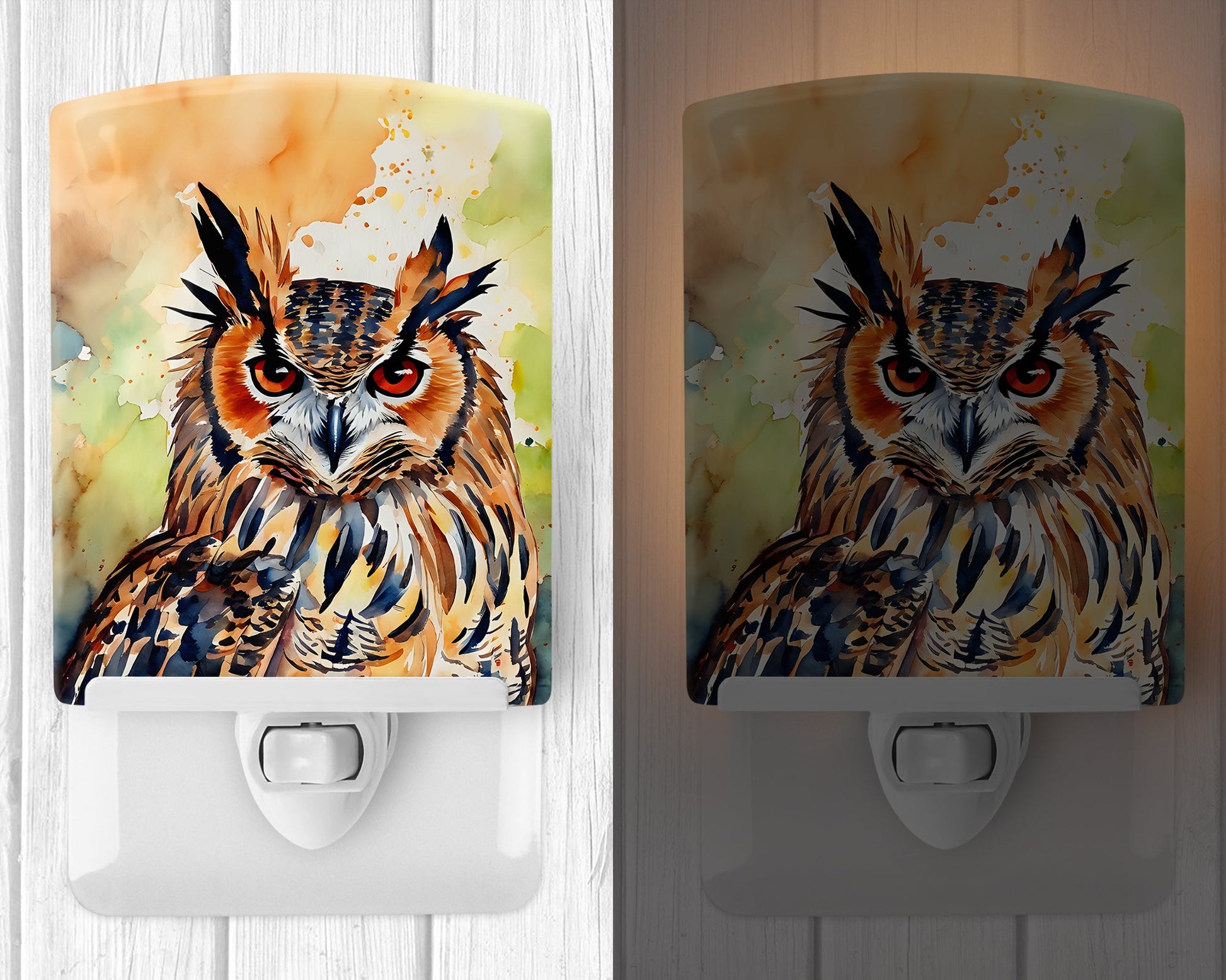 Eurasian Eagle Owl Ceramic Night Light-1