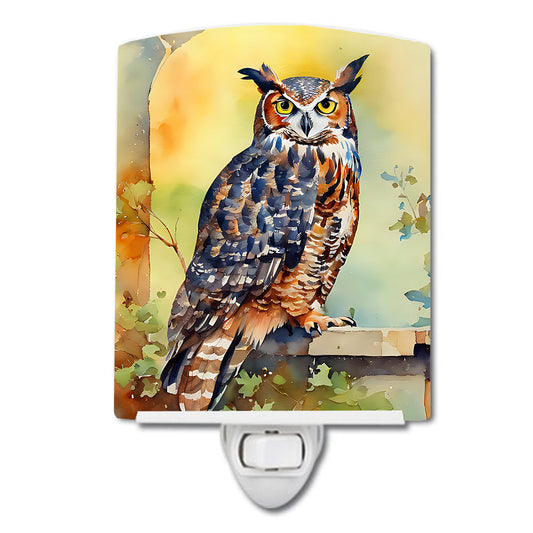 Great Horned Owl Ceramic Night Light-0