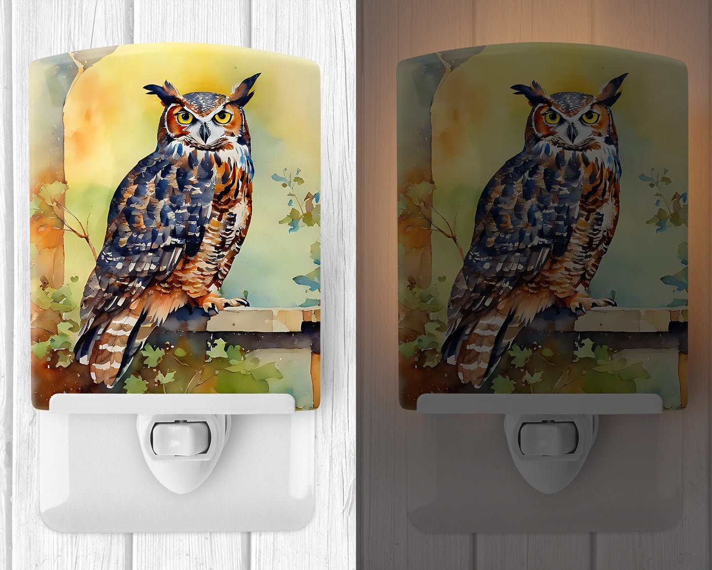 Great Horned Owl Ceramic Night Light-1