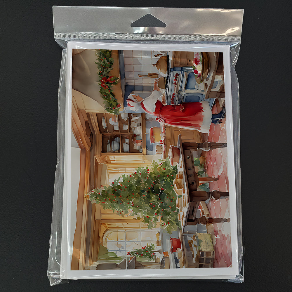 Cookies with Santa Claus Mrs. Claus Greeting Cards Pack of 8-2