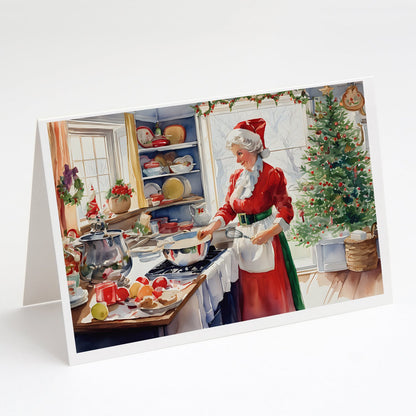 Cookies with Santa Claus Mrs. Claus Greeting Cards Pack of 8-0