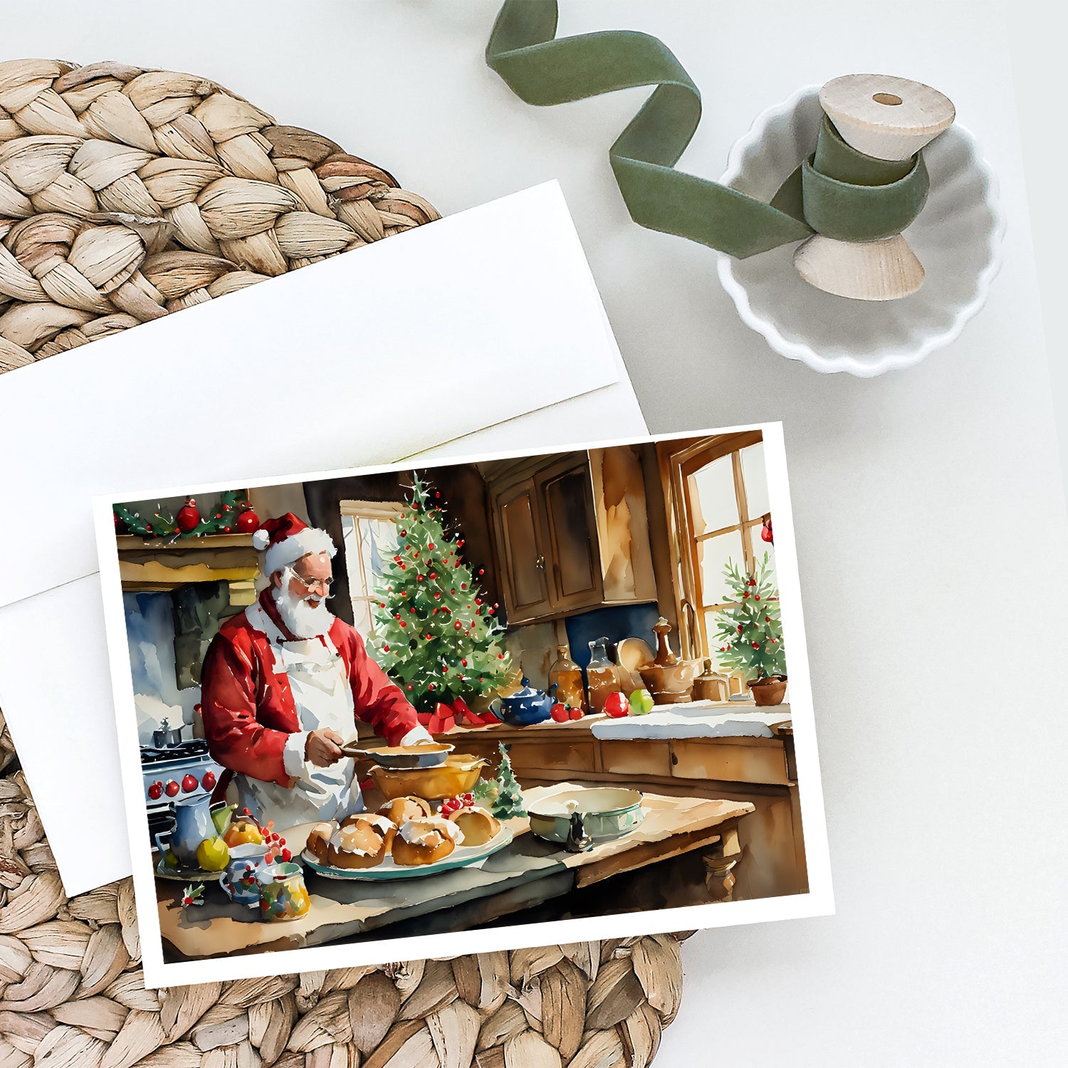 Cookies with Santa Claus Weihnachtsmann Greeting Cards Pack of 8-1