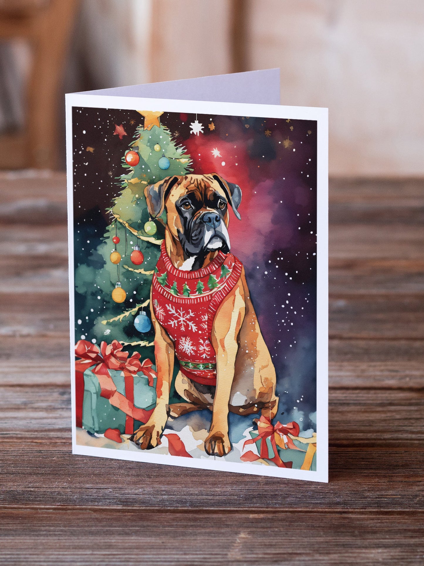 Boxer Christmas Greeting Cards Pack of 8-1