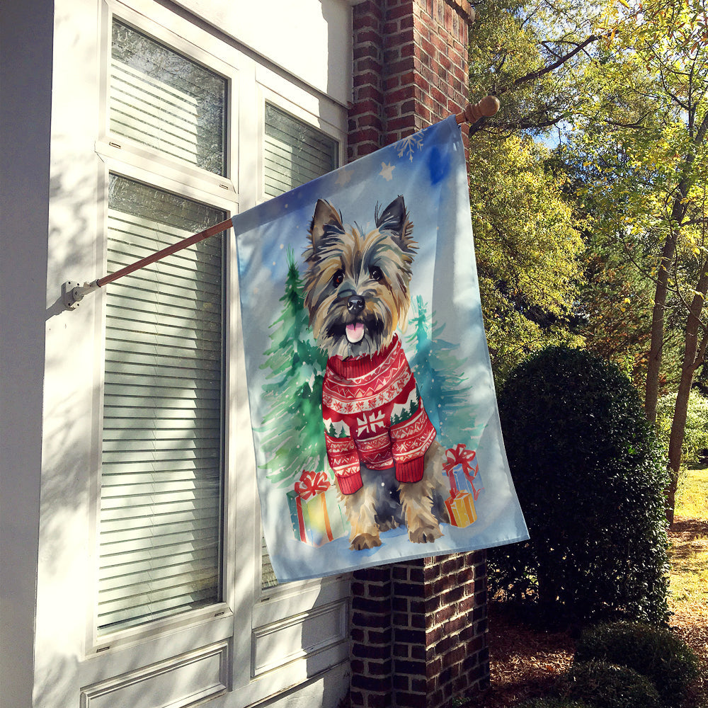 Cairn Terrier Christmas House Flag-1