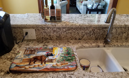 Boxer Christmas Cookies Dish Drying Mat-1