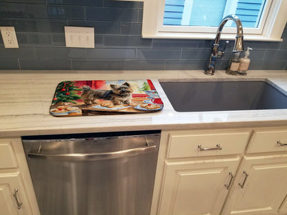 Cairn Terrier Christmas Cookies Dish Drying Mat-2