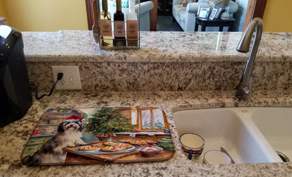 Havanese Christmas Cookies Dish Drying Mat-1