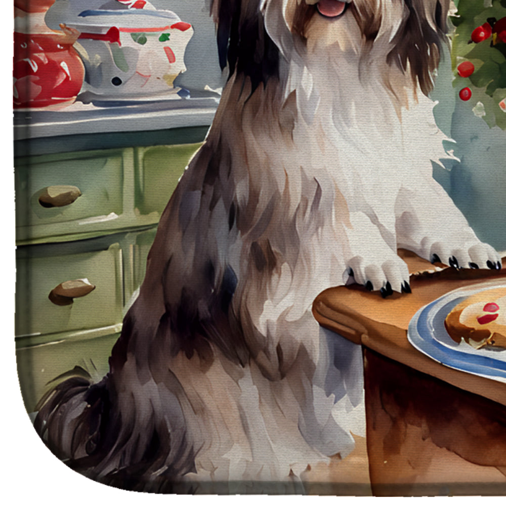 Havanese Christmas Cookies Dish Drying Mat-3