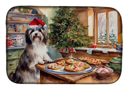 Havanese Christmas Cookies Dish Drying Mat-0