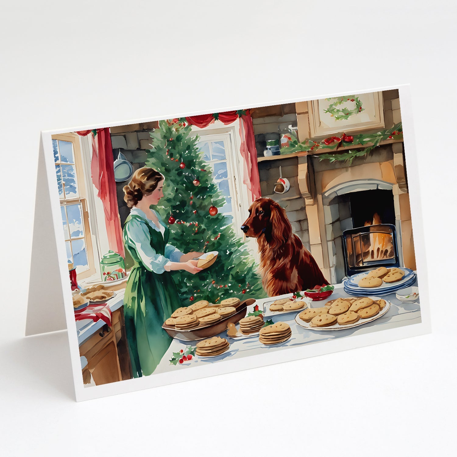 Irish Setter Christmas Cookies Greeting Cards Pack of 8-0