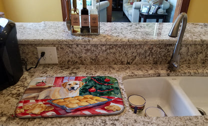 Labrador Retriever Christmas Cookies Dish Drying Mat-1