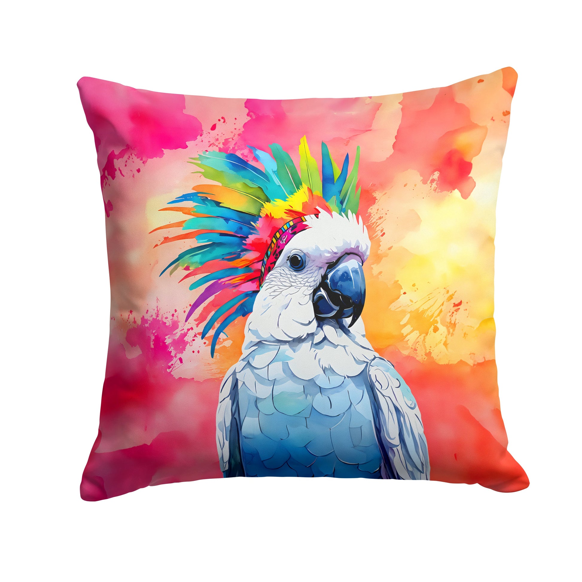 Hippie Animal Cockatoo Throw Pillow-0
