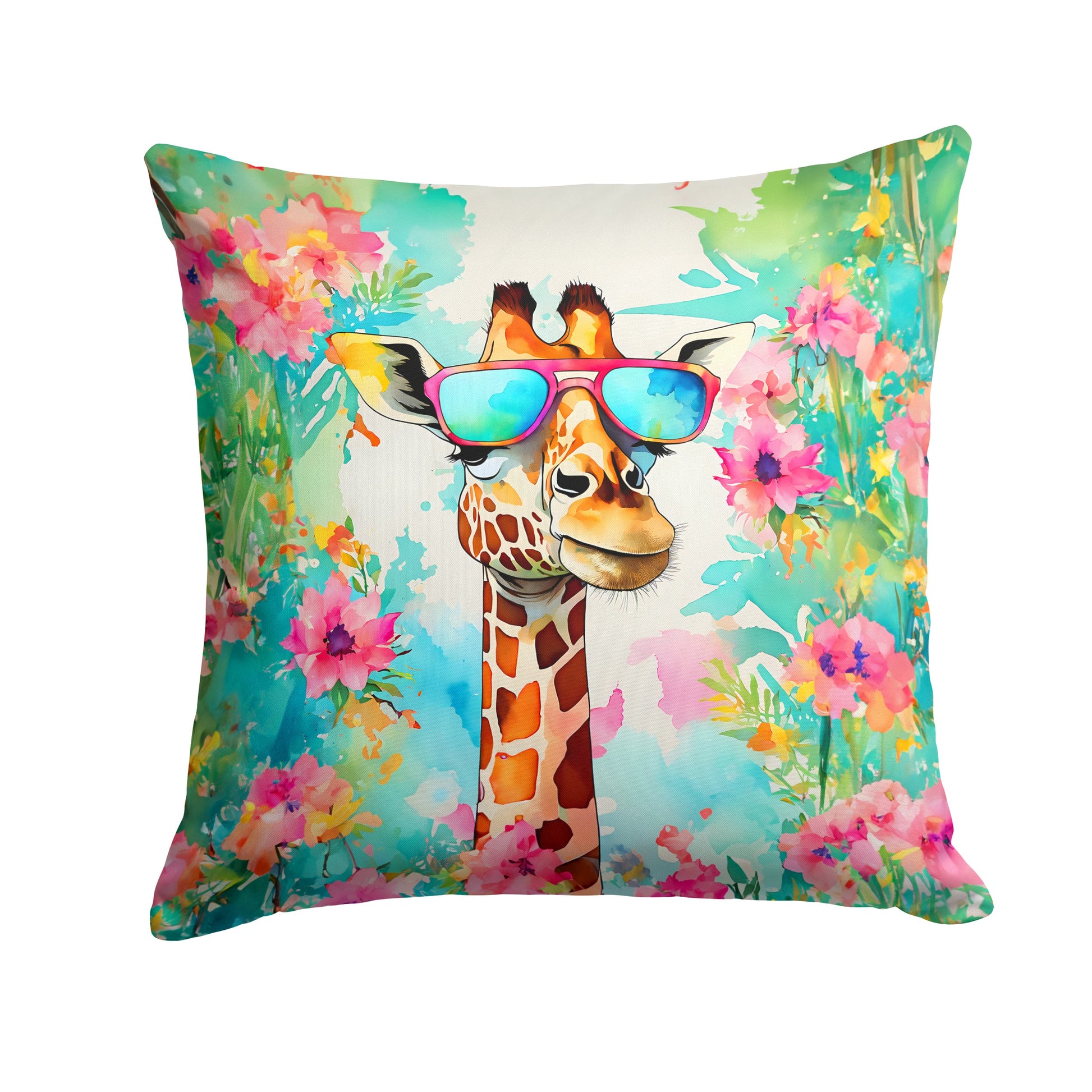 Hippie Animal Giraffe Throw Pillow-0