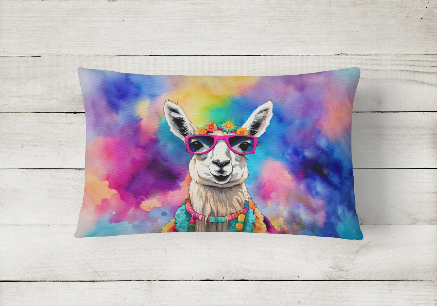 Hippie Animal Llama Throw Pillow-1