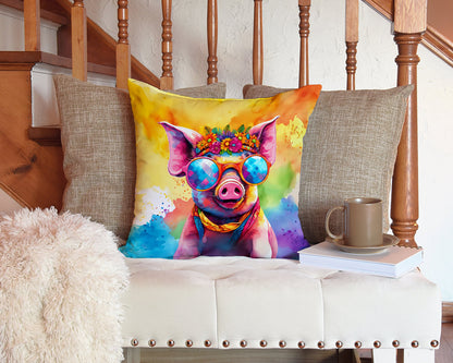 Hippie Animal Pig Throw Pillow-2