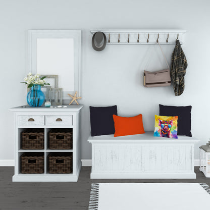 Hippie Animal Pig Throw Pillow-3