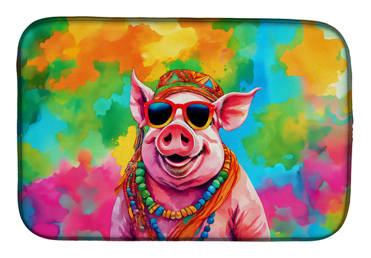 Hippie Animal Pig Dish Drying Mat-0