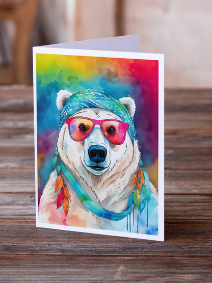 Hippie Animal Polar Bear Greeting Cards Pack of 8-1