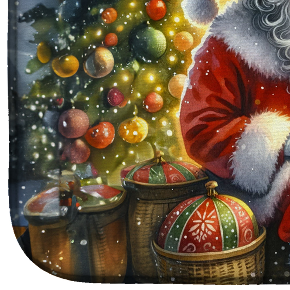 Chihuahua and Santa Claus Dish Drying Mat-3