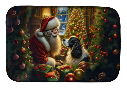 English Springer Spaniel and Santa Claus Dish Drying Mat-0
