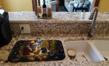 English Springer Spaniel and Santa Claus Dish Drying Mat-1