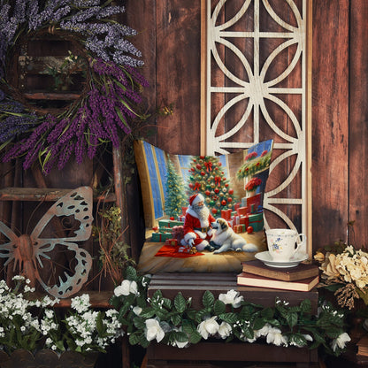 Great Pyrenees and Santa Claus Throw Pillow-4