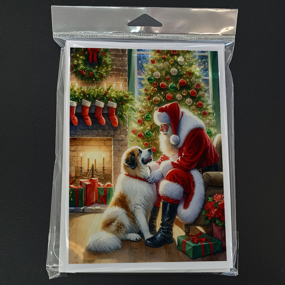 Great Pyrenees and Santa Claus Greeting Cards Pack of 8-2