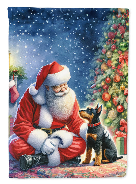 Manchester Terrier and Santa Claus House Flag-0