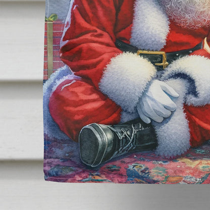 Manchester Terrier and Santa Claus House Flag-3
