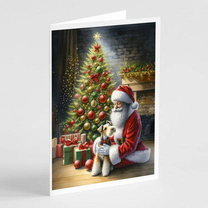 Fox Terrier and Santa Claus Greeting Cards Pack of 8-0