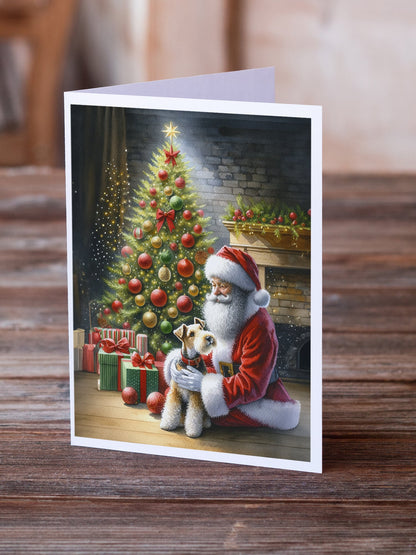 Fox Terrier and Santa Claus Greeting Cards Pack of 8-1