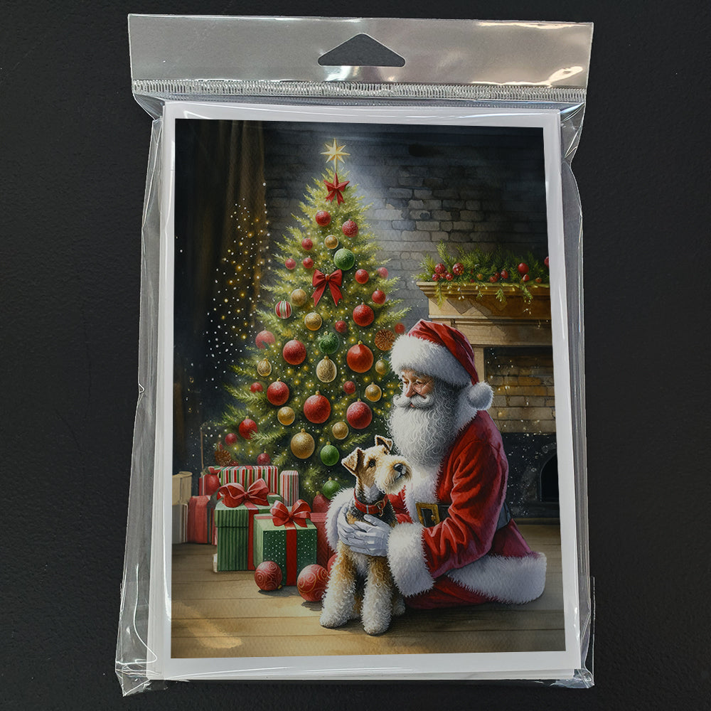 Fox Terrier and Santa Claus Greeting Cards Pack of 8-2