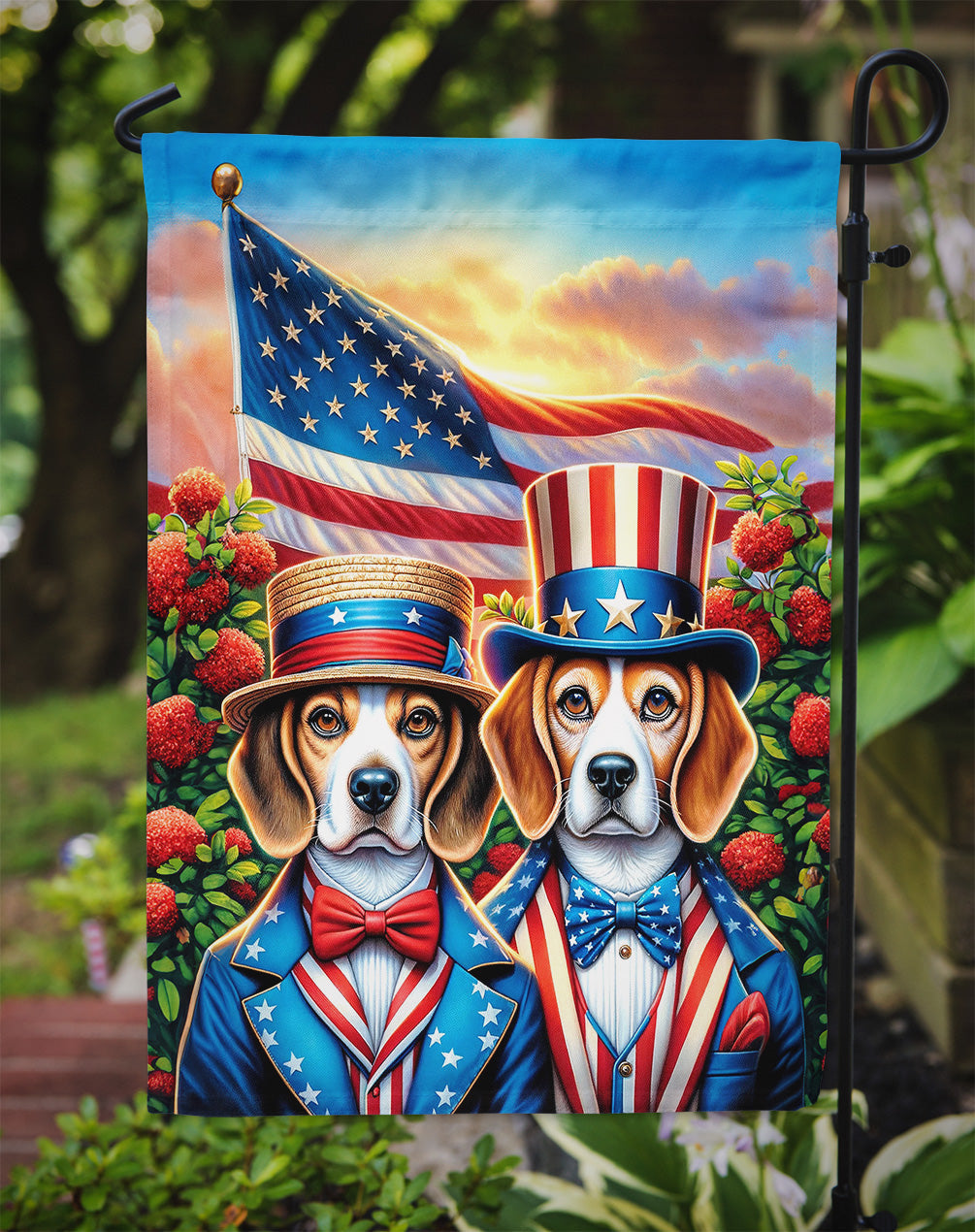 All American Beagle Garden Flag-2