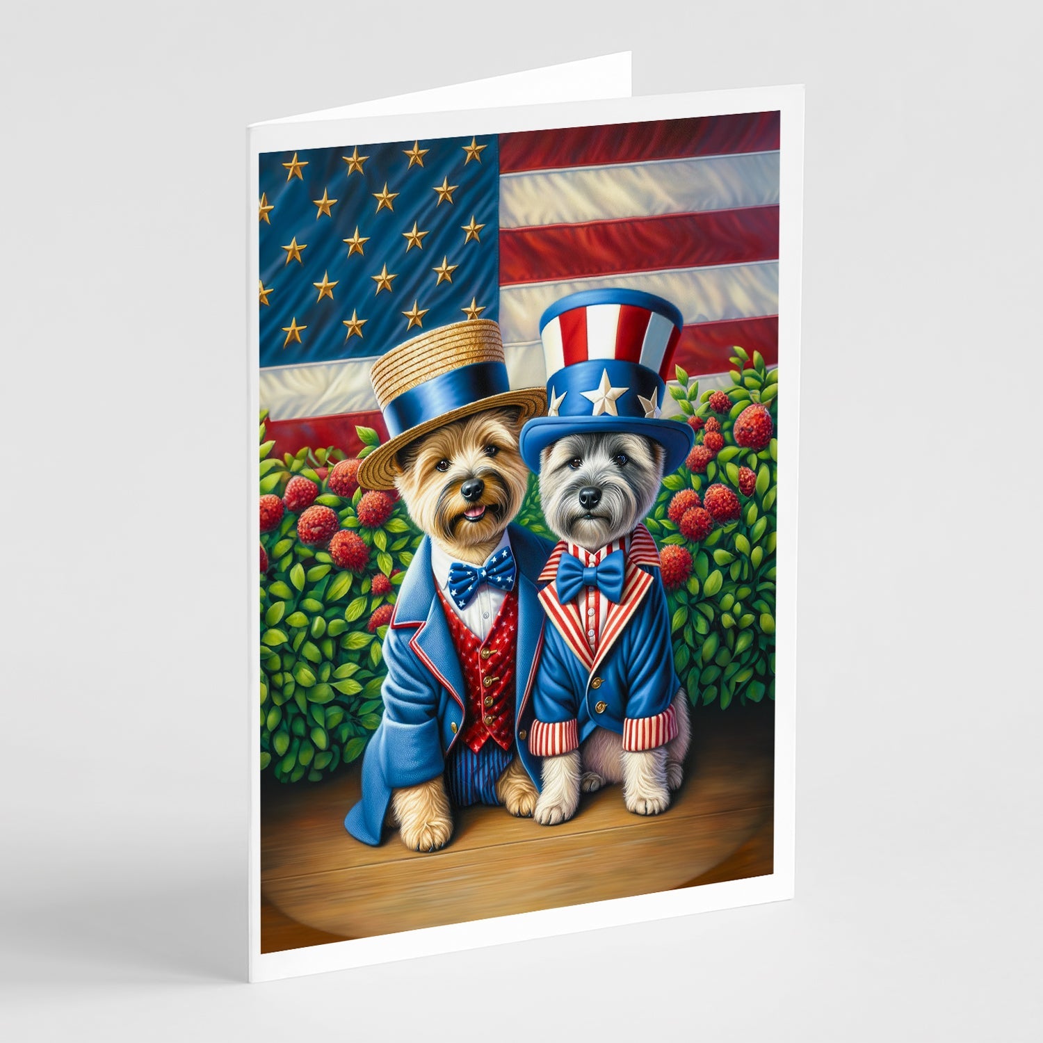 All American Cairn Terrier Greeting Cards Pack of 8-0
