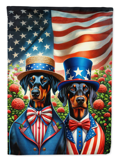 All American Doberman Pinscher Garden Flag-0