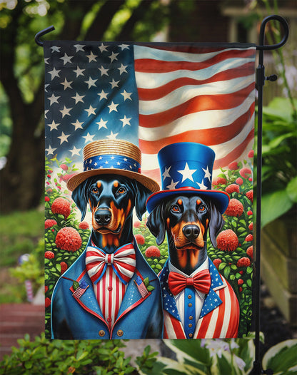 All American Doberman Pinscher Garden Flag-2