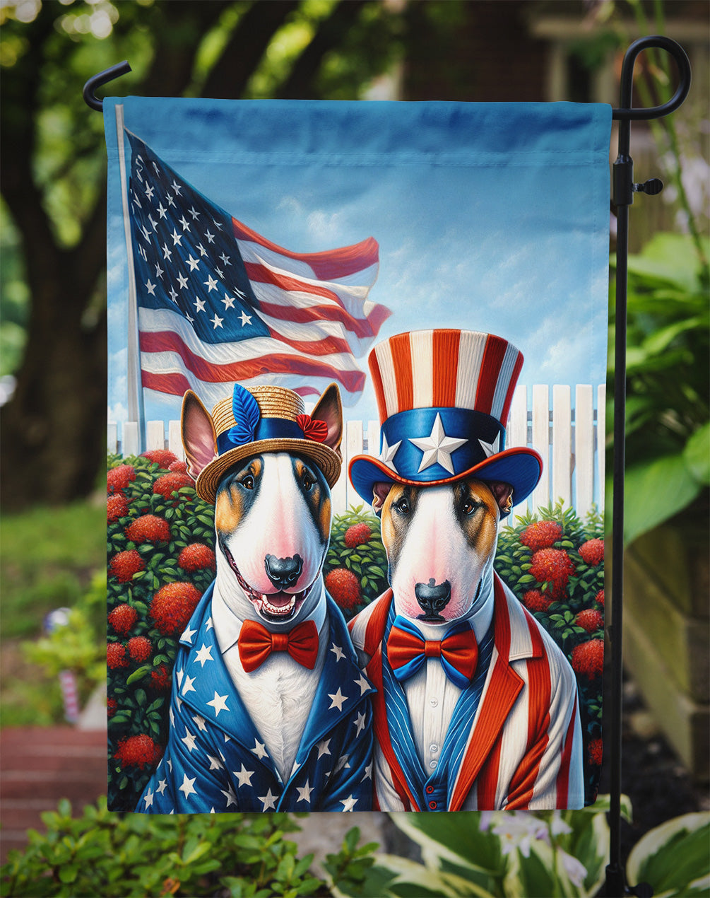 All American English Bull Terrier Garden Flag-2