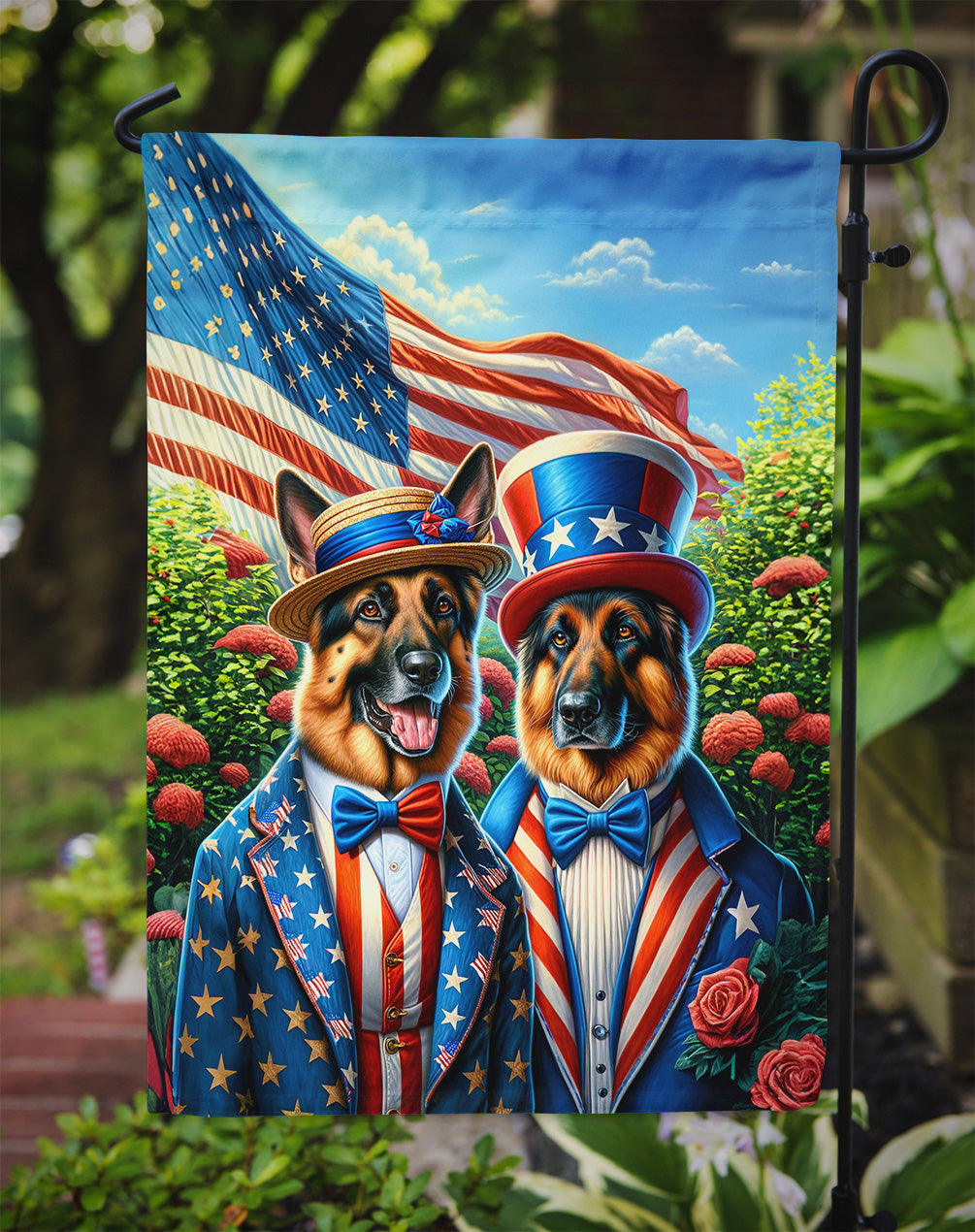 All American German Shepherd Garden Flag-2