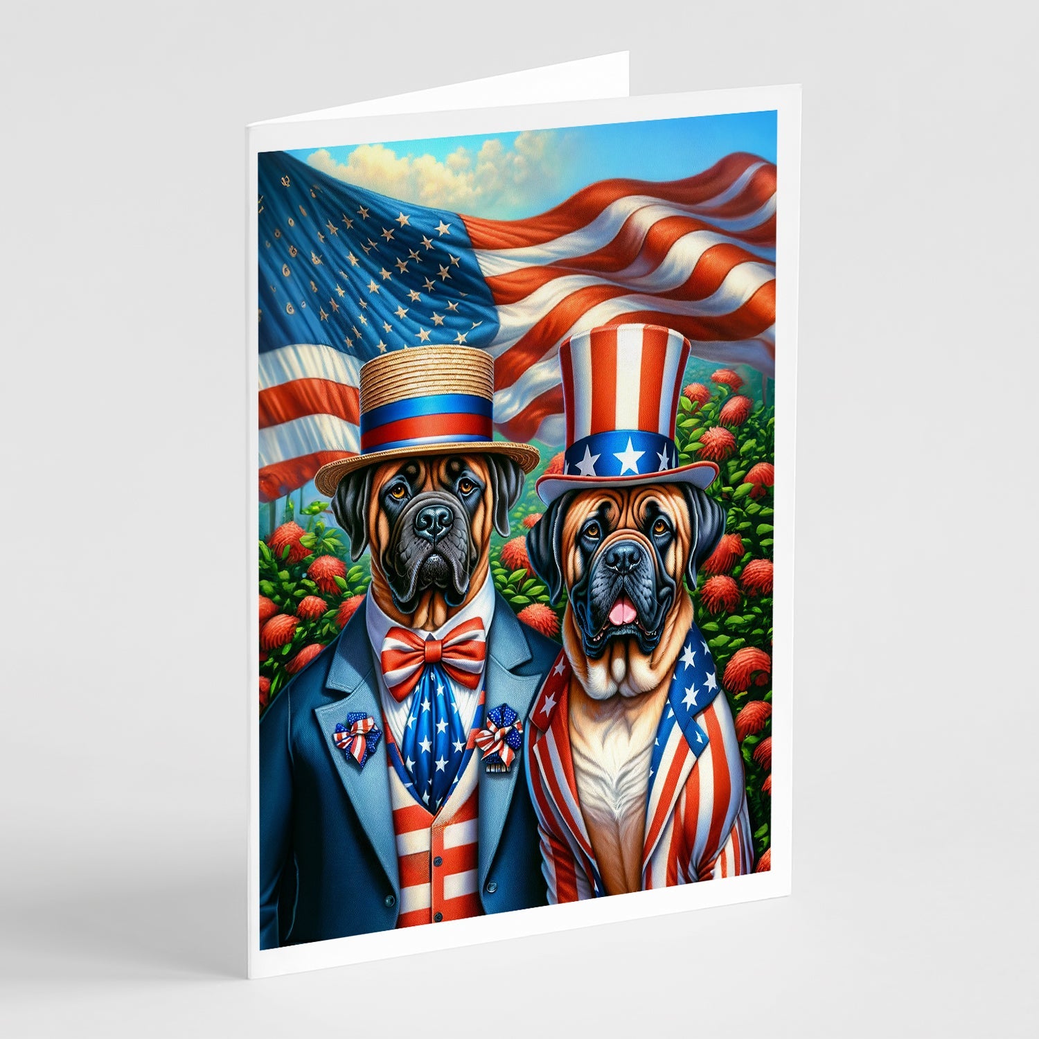 All American Mastiff Greeting Cards Pack of 8-0