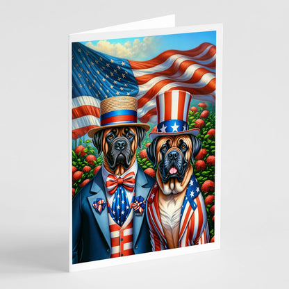 All American Mastiff Greeting Cards Pack of 8-0