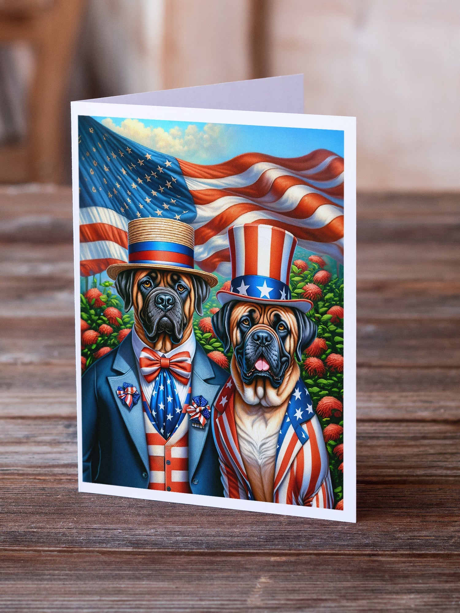 All American Mastiff Greeting Cards Pack of 8-1