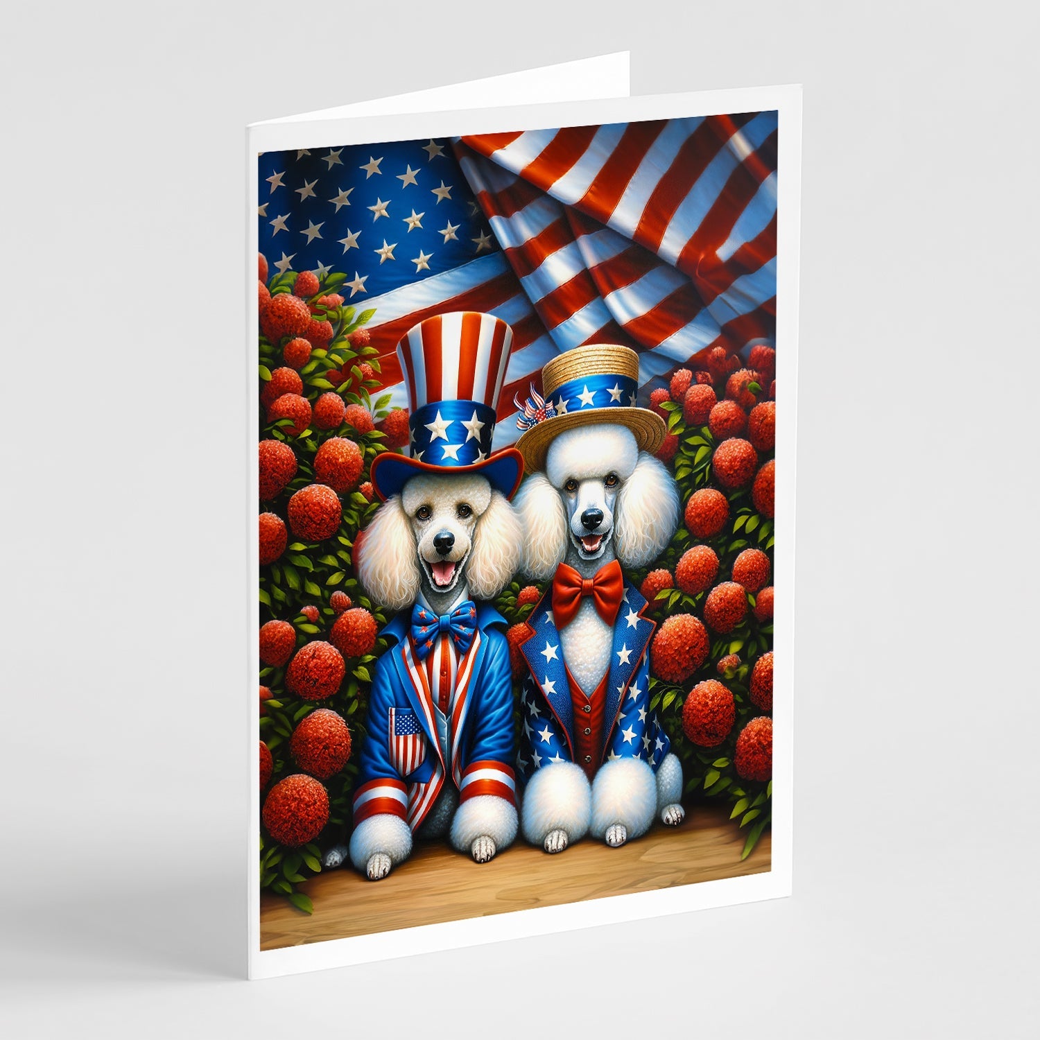 All American Poodle Greeting Cards Pack of 8-0