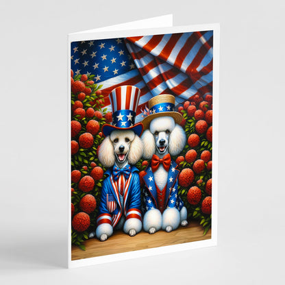 All American Poodle Greeting Cards Pack of 8-0