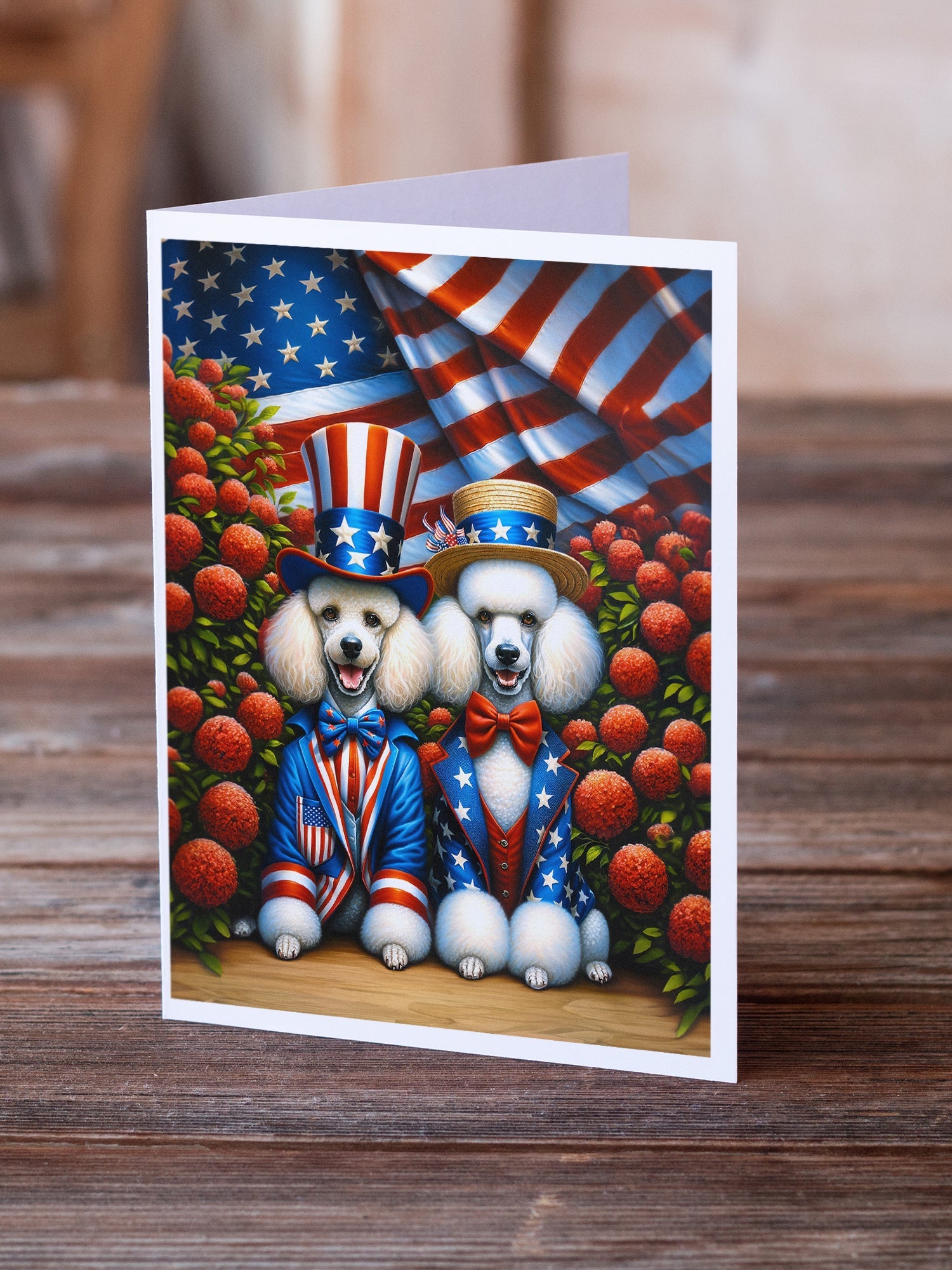 All American Poodle Greeting Cards Pack of 8-1