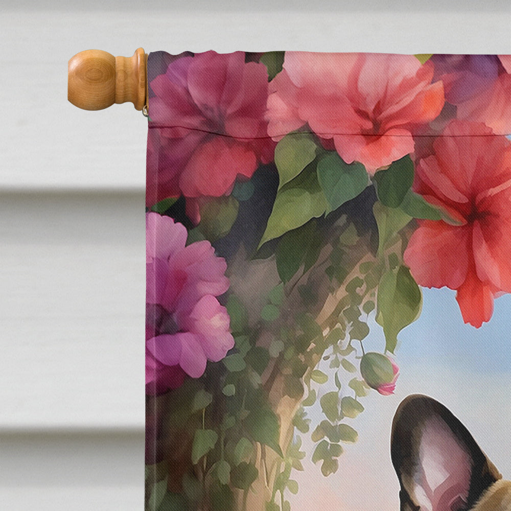 French Bulldog Two Hearts House Flag-2